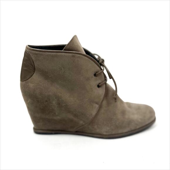 Stuart Weitzman Kalahari Suede Wedge Booties Size 7.5 Tan - Picture 1 of 9